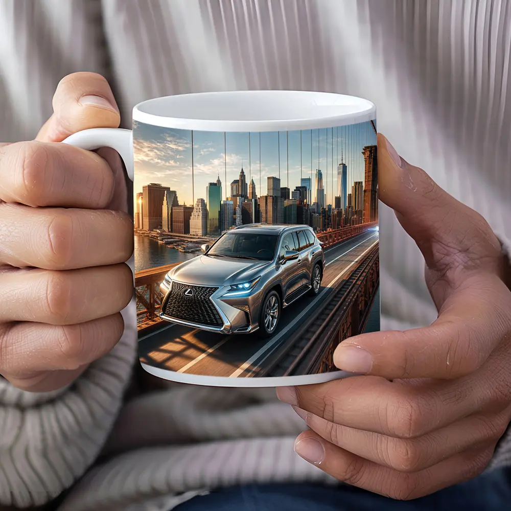 Lexus GX Silver SUV Brooklyn Bridge Skyline – Mugs