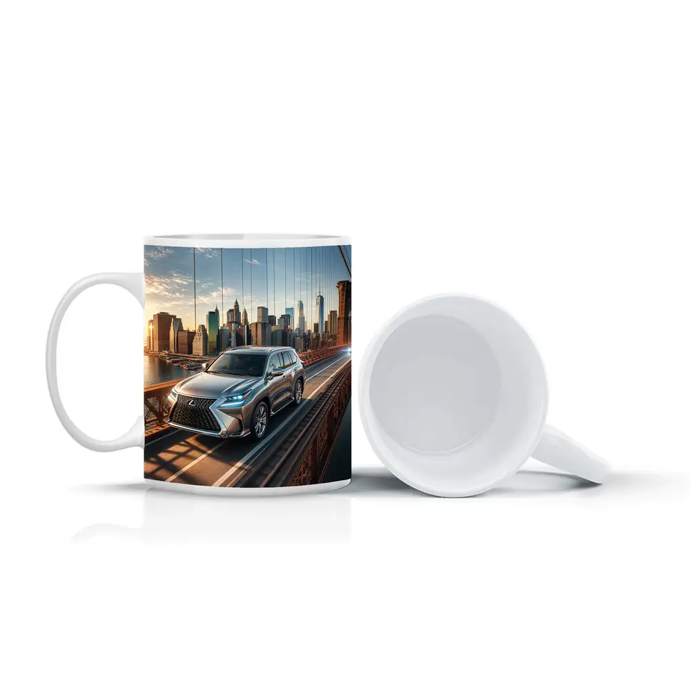 Lexus GX Silver SUV Brooklyn Bridge Skyline – Mugs