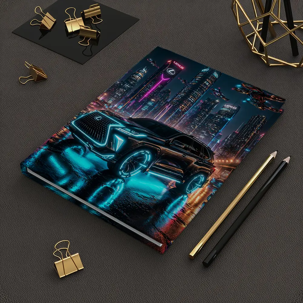 Lexus GX Neon Cyberpunk Futuristic City Night – Notebooks