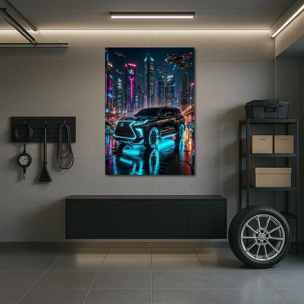 Lexus GX Neon Cyberpunk Futuristic City Night – Wall Art