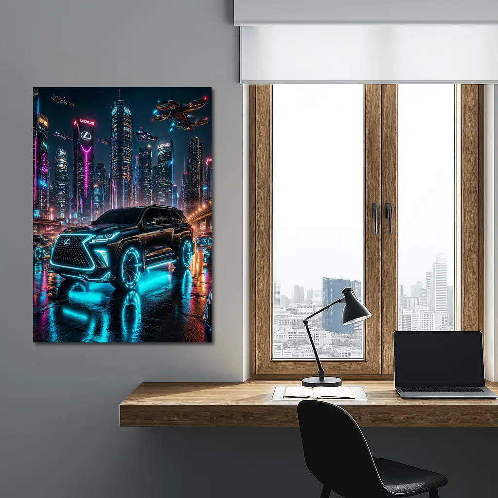 Lexus GX Neon Cyberpunk Futuristic City Night – Wall Art