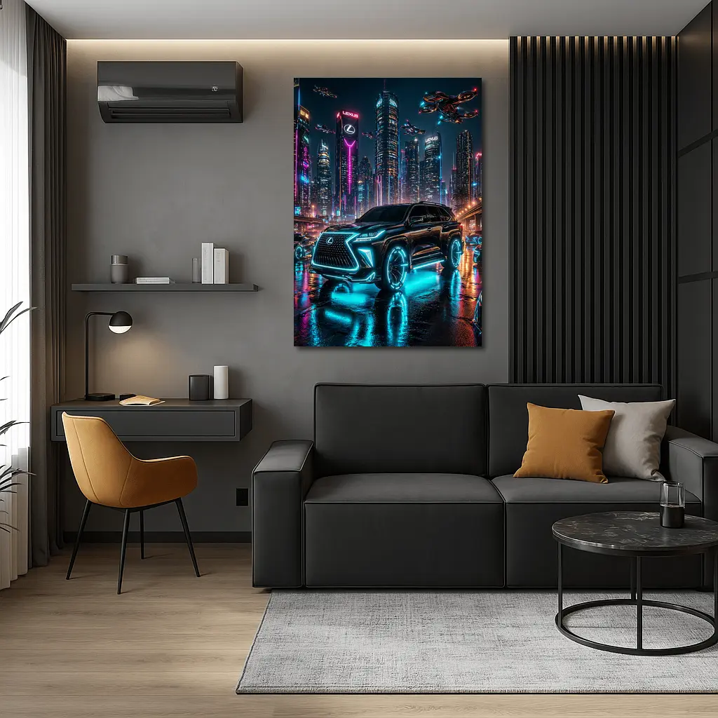 Lexus GX Neon Cyberpunk Futuristic City Night – Wall Art