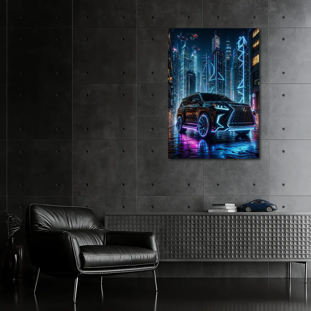 Lexus GX Neon Cyberpunk City Night – Wall Art