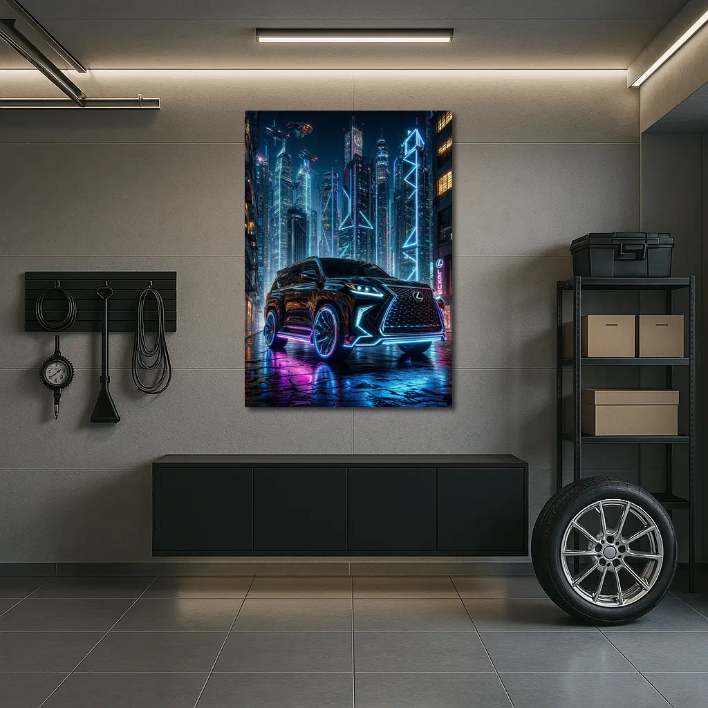 Lexus GX Neon Cyberpunk City Night – Wall Art