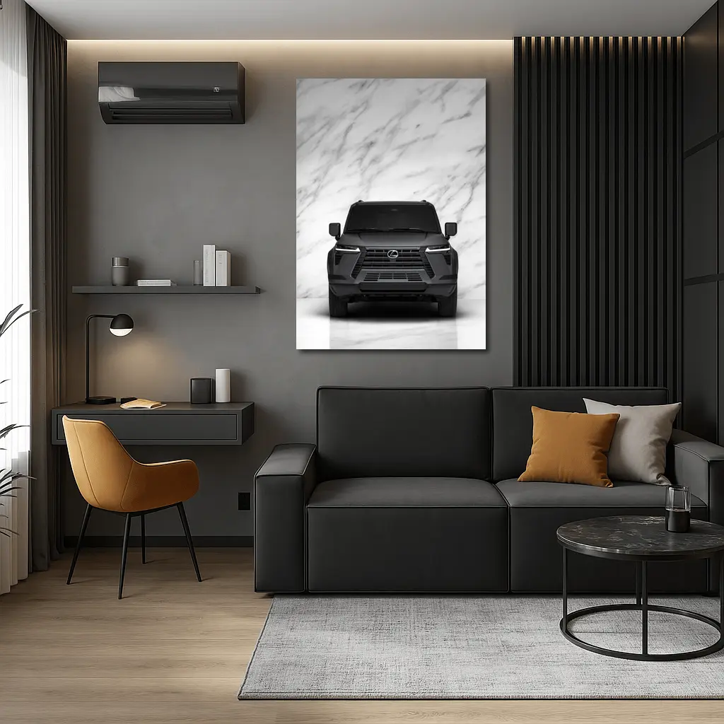 Lexus GX SUV Dark Gray Marble Background – Wall Art