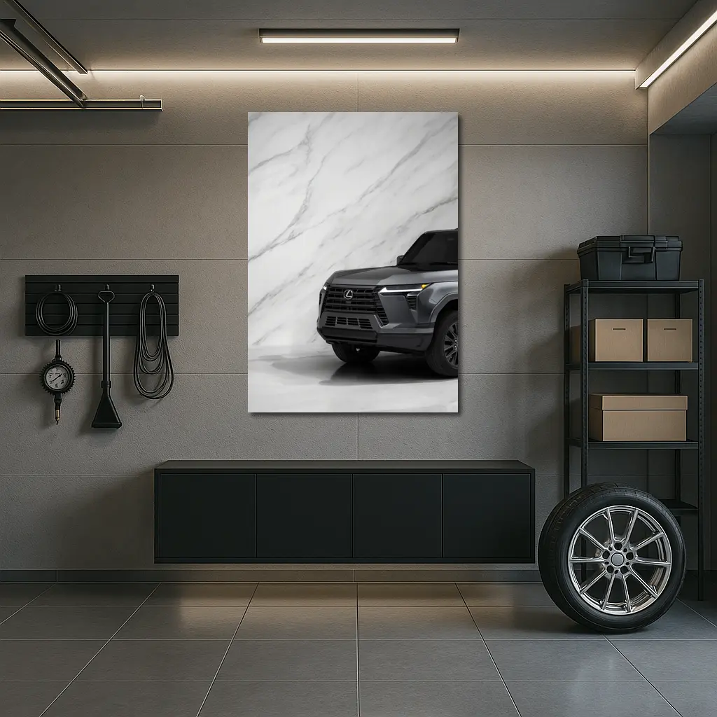 Lexus GX SUV Against White Marble Wall – Wall Art