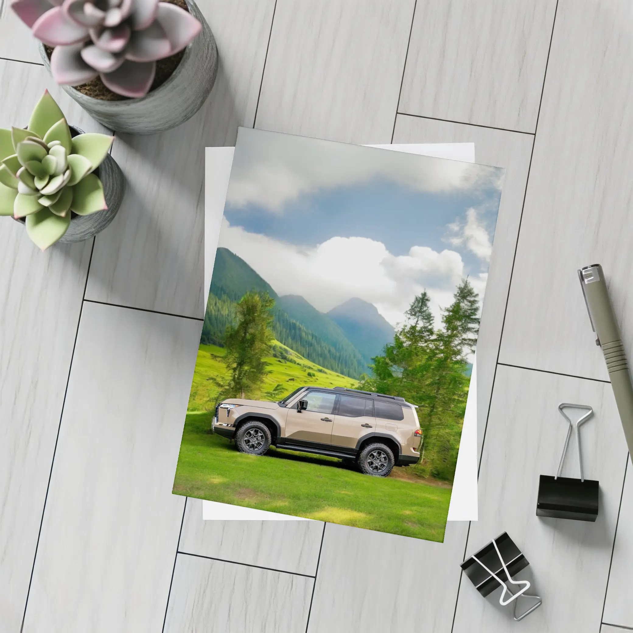Lexus GX SUV Green Mountain Landscape – Postcards