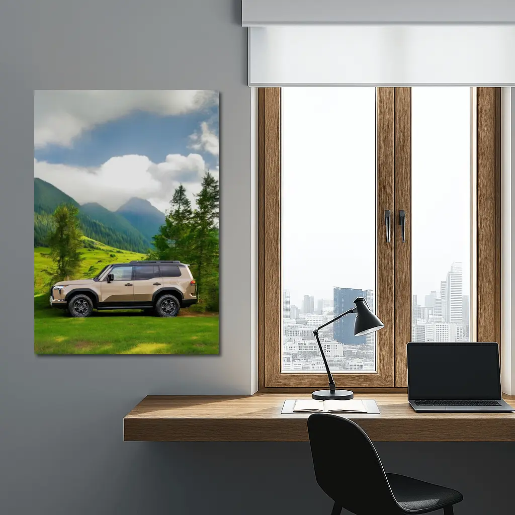 Lexus GX SUV Green Mountain Landscape – Wall Art
