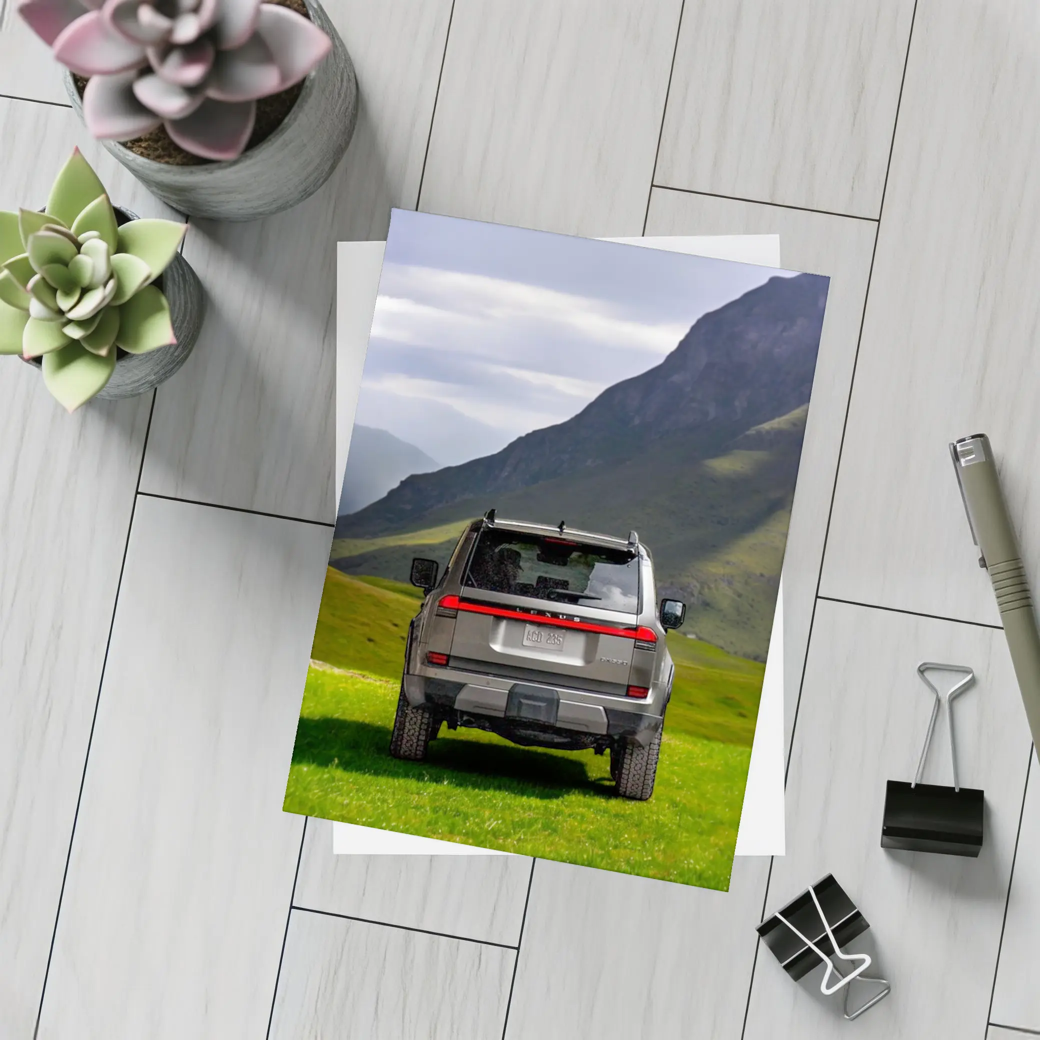 Lexus GX SUV Green Mountain Landscape – Postcards