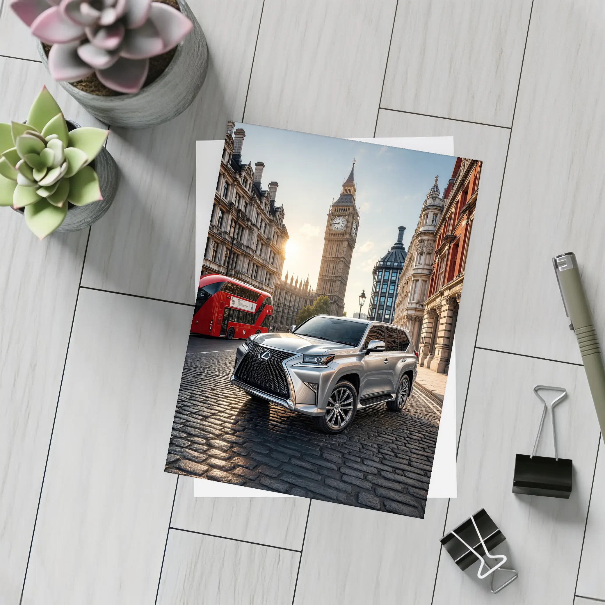 Lexus GX Silver SUV London Big Ben – Postcards