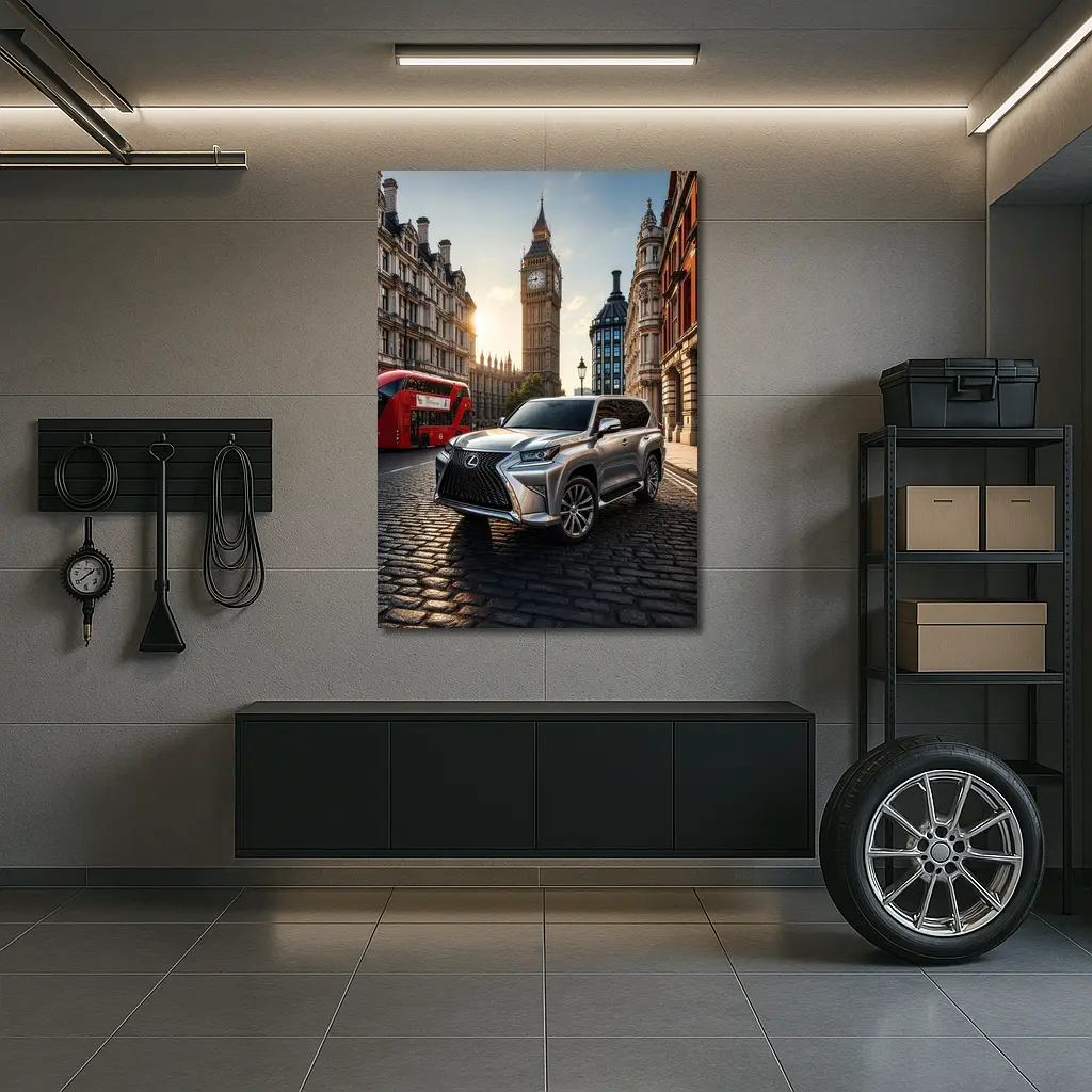 Lexus GX Silver SUV London Big Ben – Wall Art