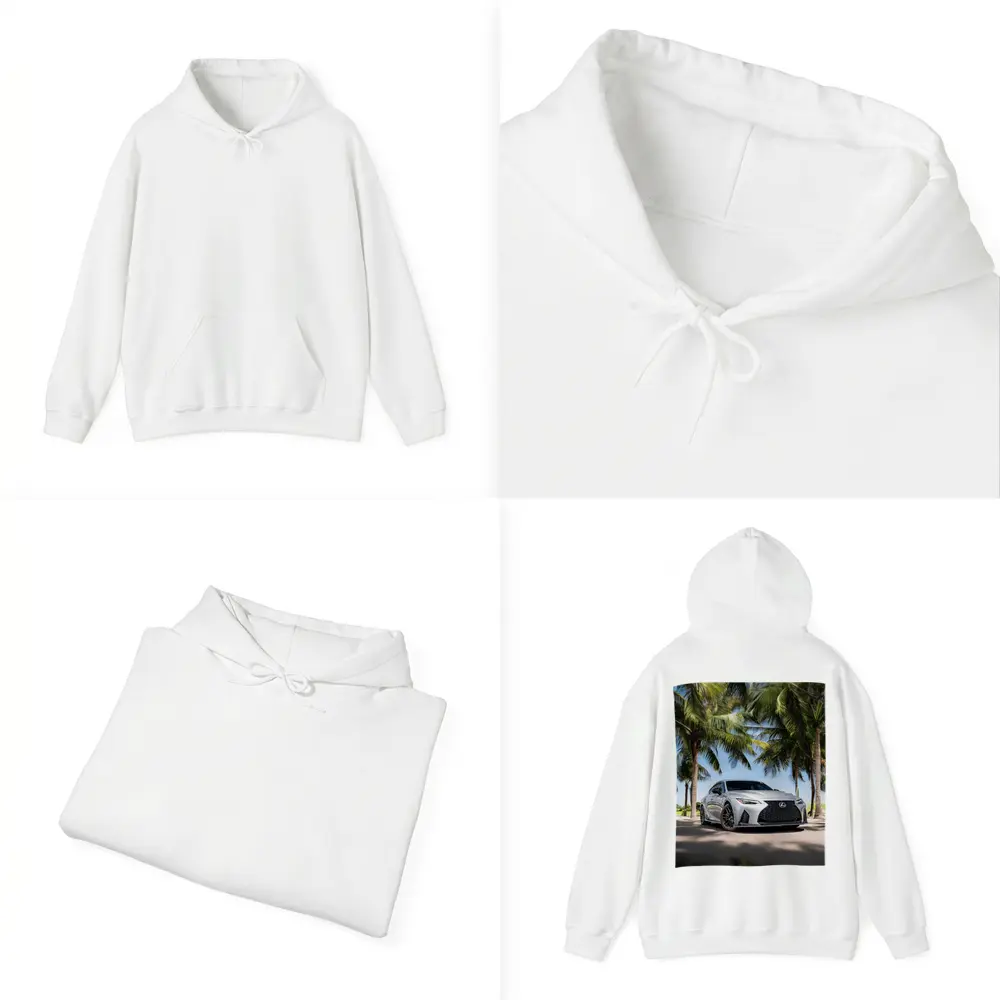 Lexus IS Silver Sedan Under Palm Trees – Hoodies