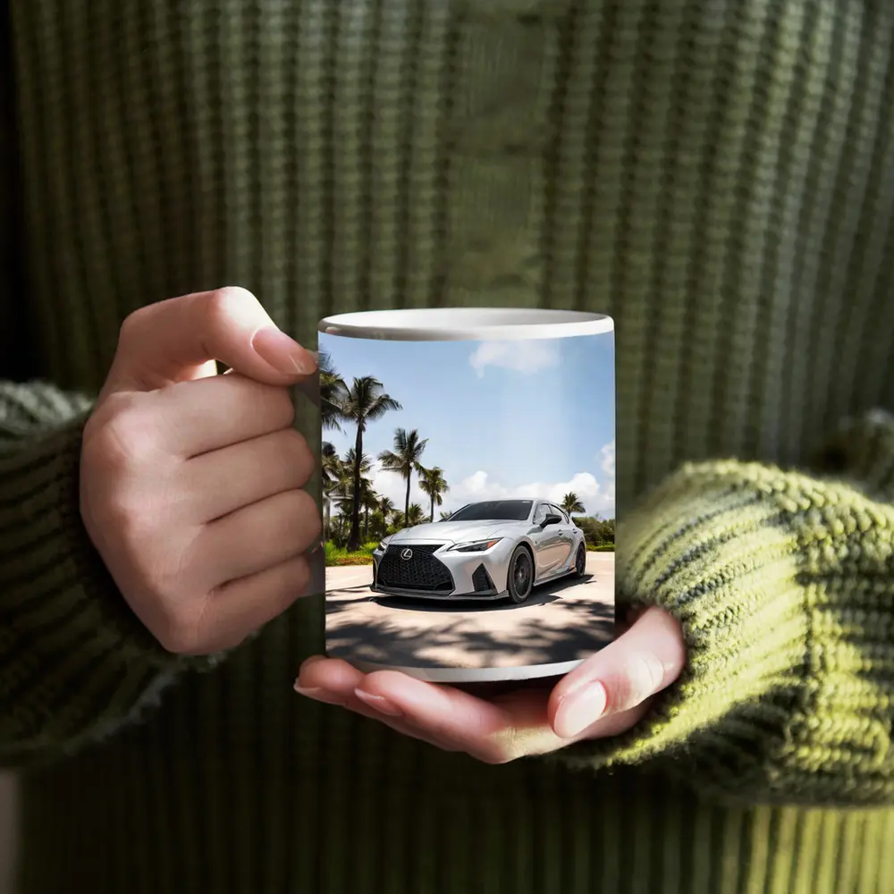 Lexus IS Silver Sports Sedan Palm Trees – Mugs