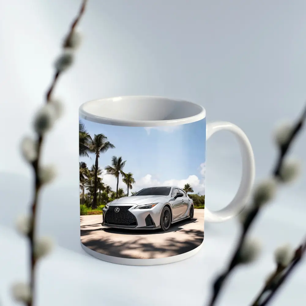 Lexus IS Silver Sports Sedan Palm Trees – Mugs