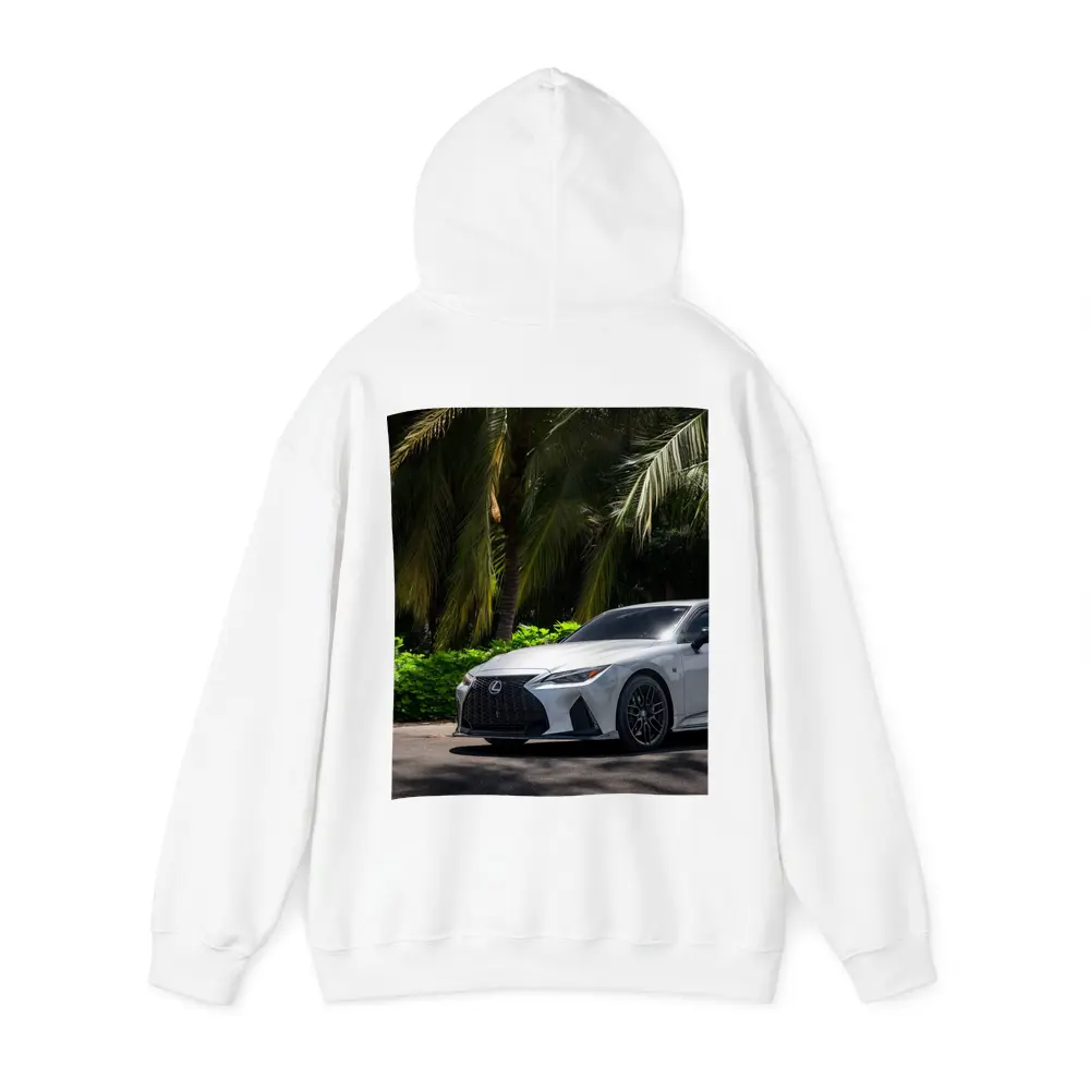Lexus IS 500 Parked Under Tropical Palms – Hoodies