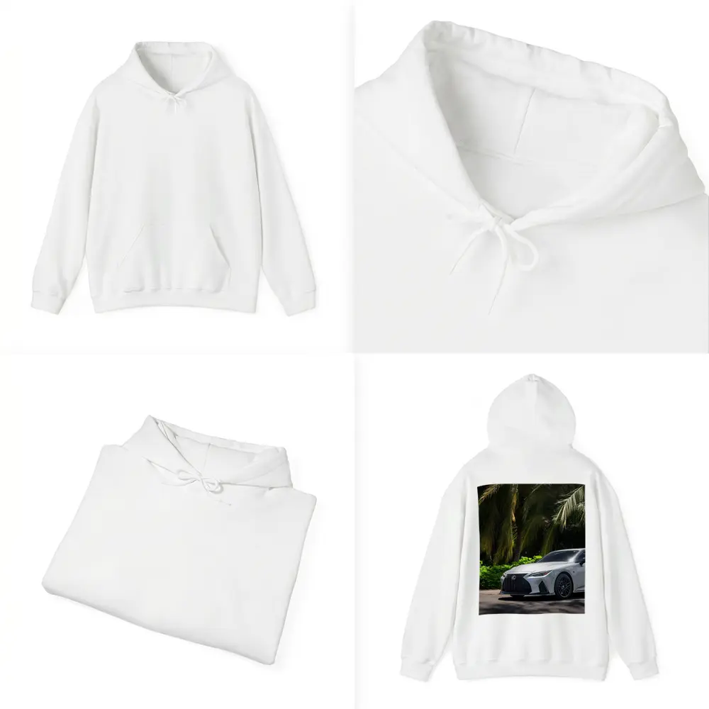 Lexus IS 500 Parked Under Tropical Palms – Hoodies