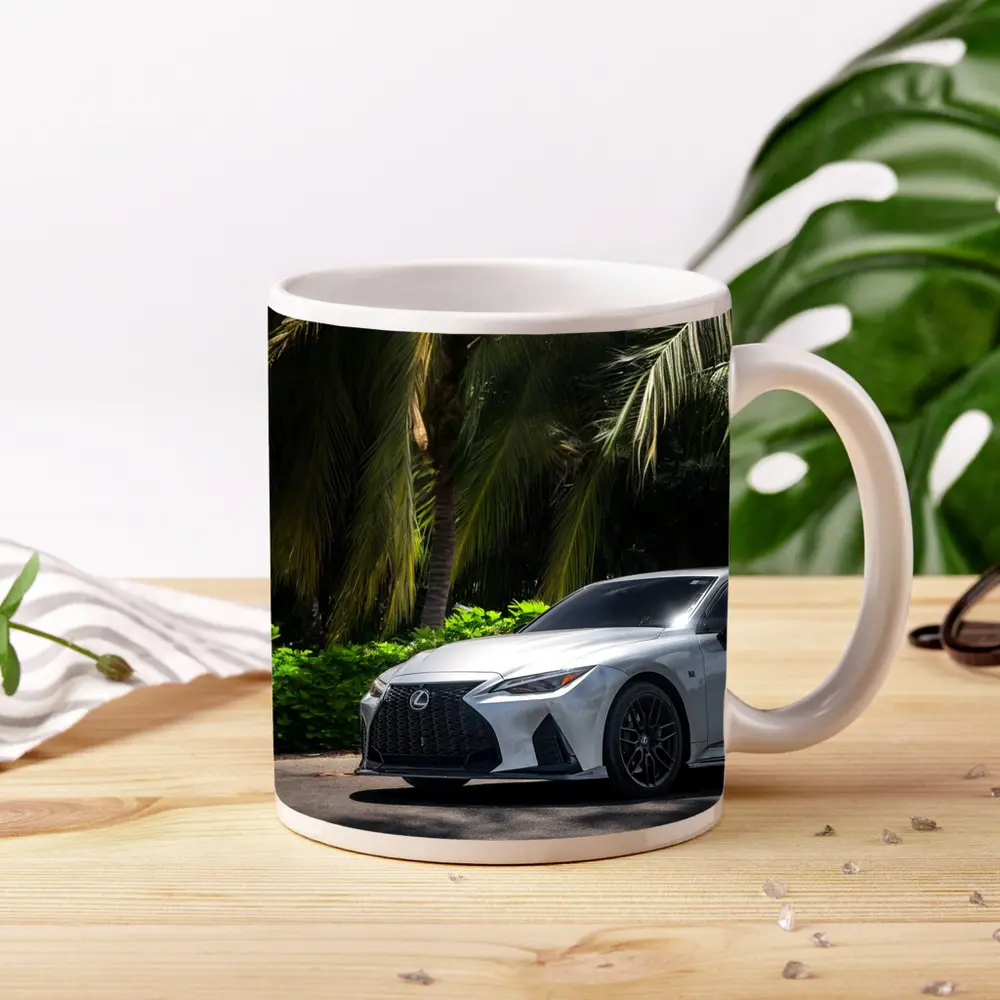 Lexus IS 500 Parked Under Tropical Palms – Mugs