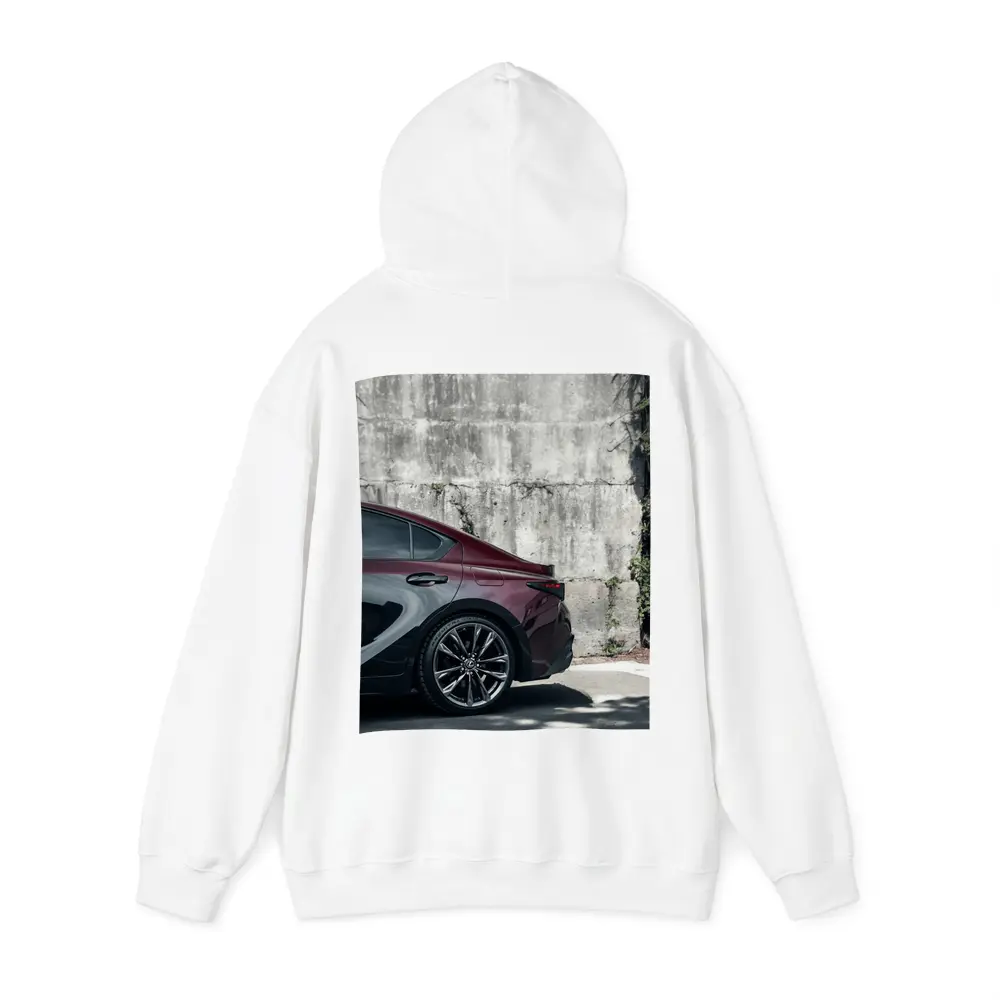 Lexus IS Rear View Against Concrete Wall – Hoodies