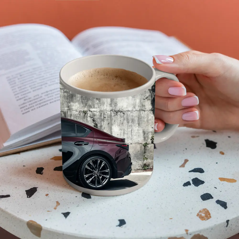 Lexus IS Rear View Against Concrete Wall – Mugs