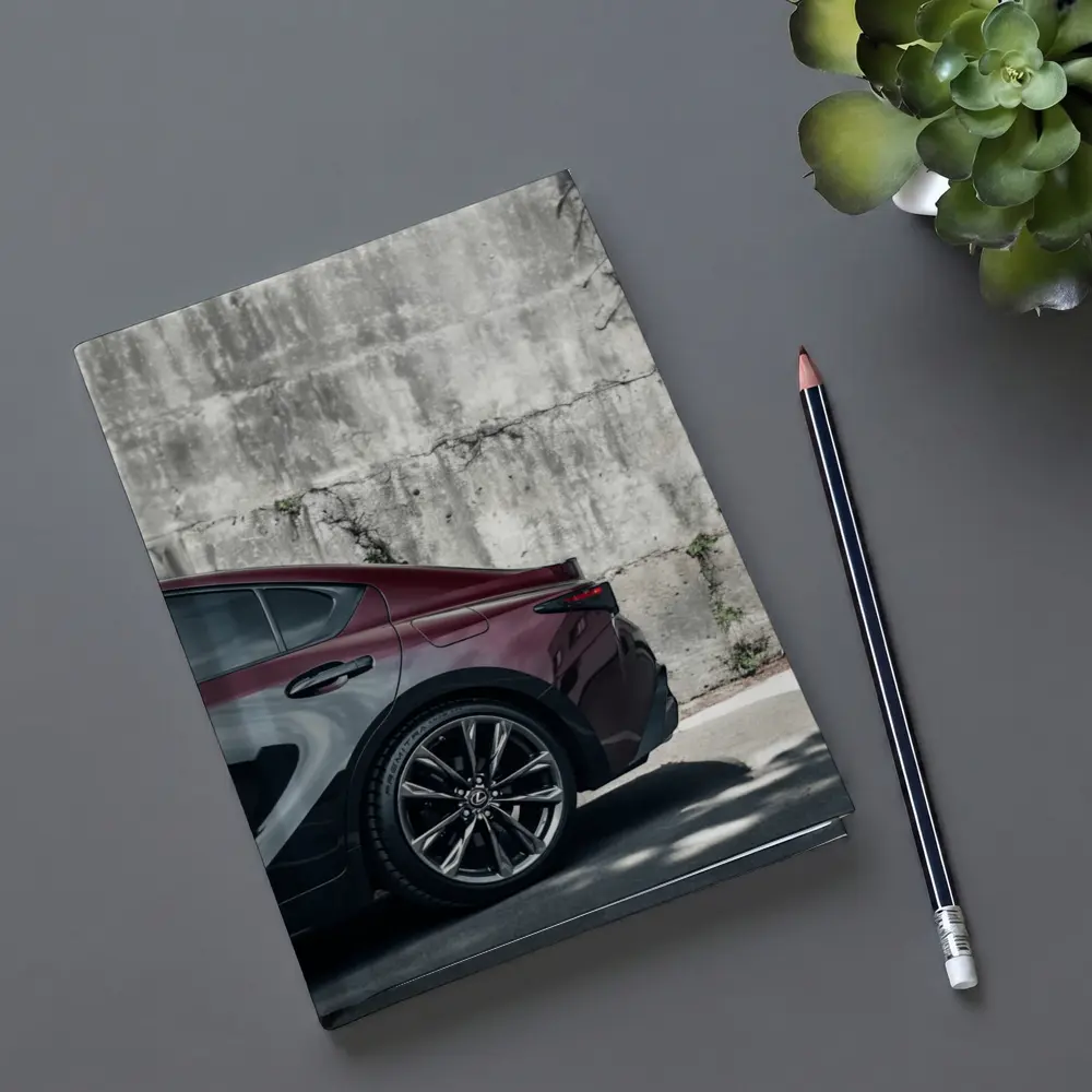 Lexus IS Rear View Against Concrete Wall – Notebooks