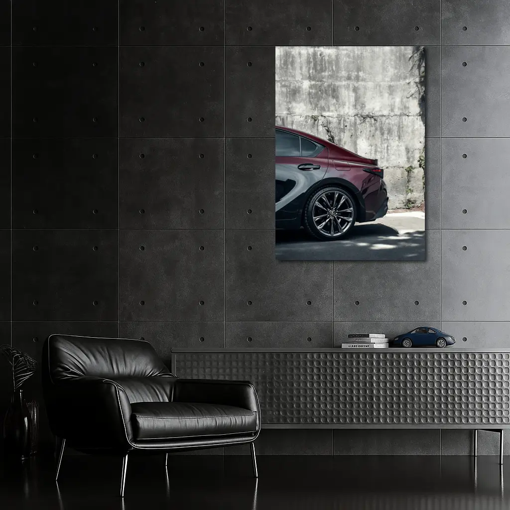 Lexus IS Rear View Against Concrete Wall – Wall Art