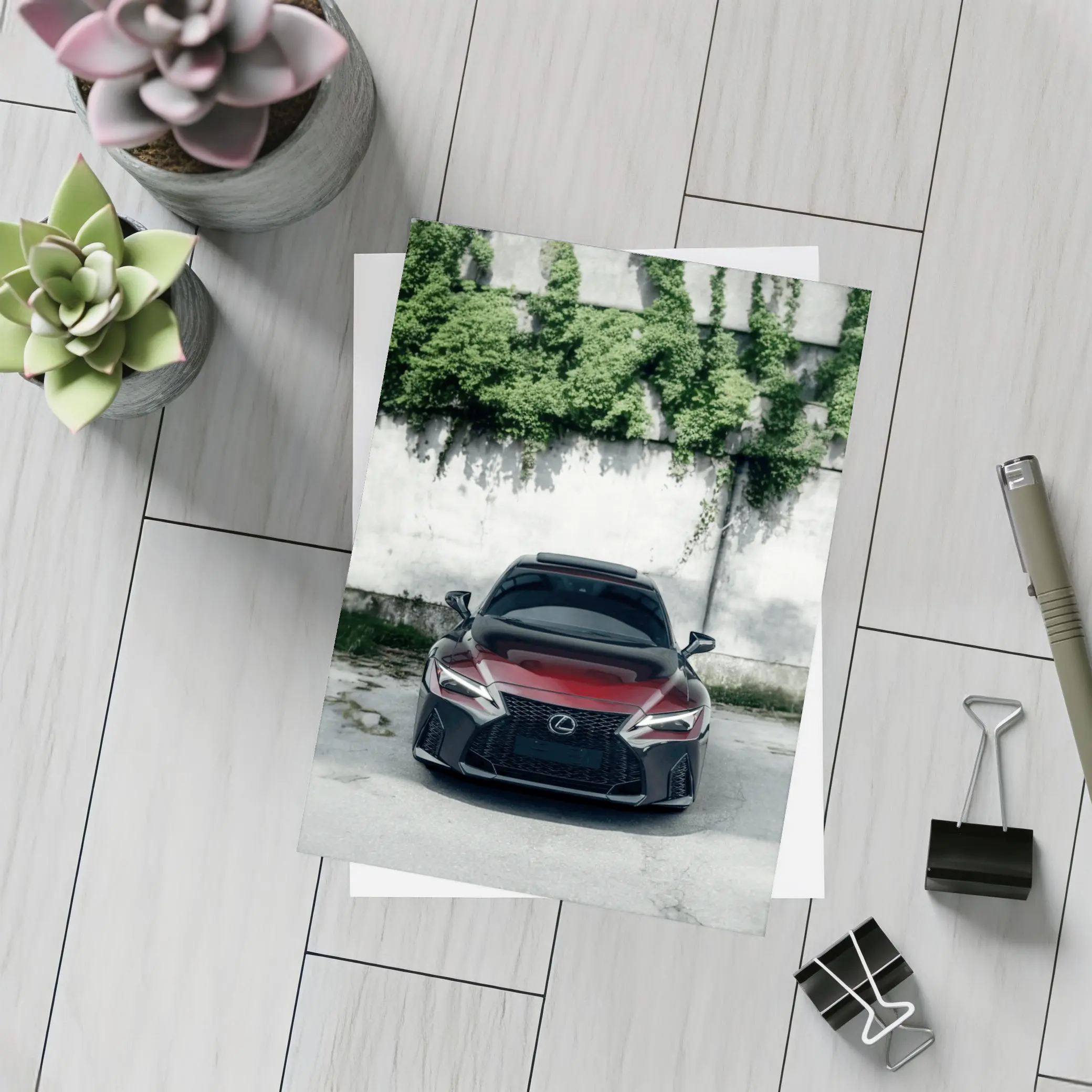 Lexus IS F Sport Dark Red Front View – Postcards