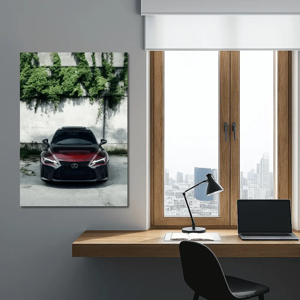Lexus IS F Sport Dark Red Front View – Wall Art