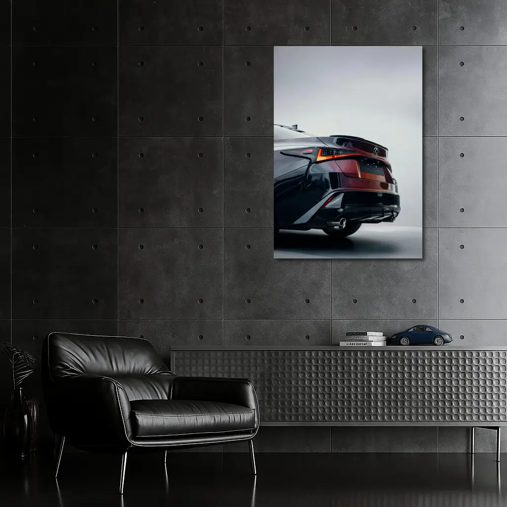 Lexus IS Rear Studio Gray Background – Wall Art