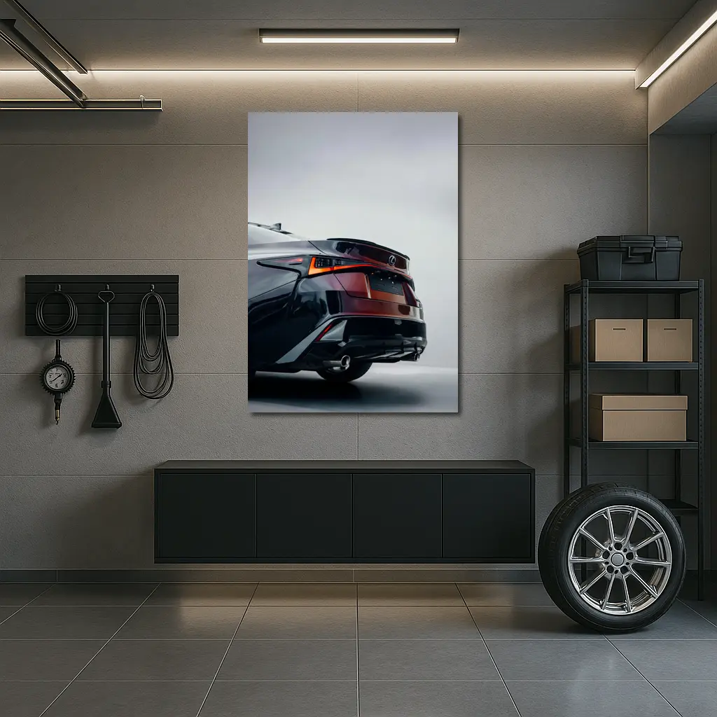 Lexus IS Rear Studio Gray Background – Wall Art