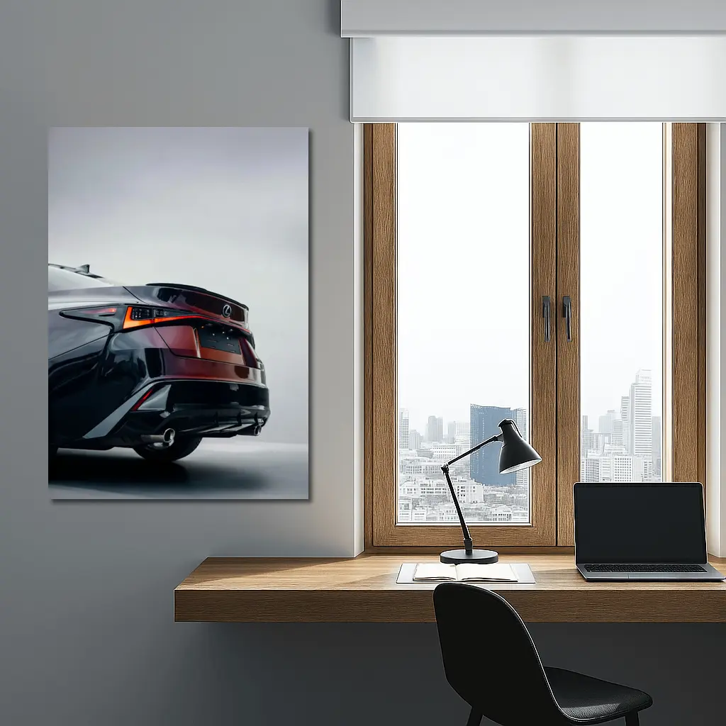 Lexus IS Rear Studio Gray Background – Wall Art