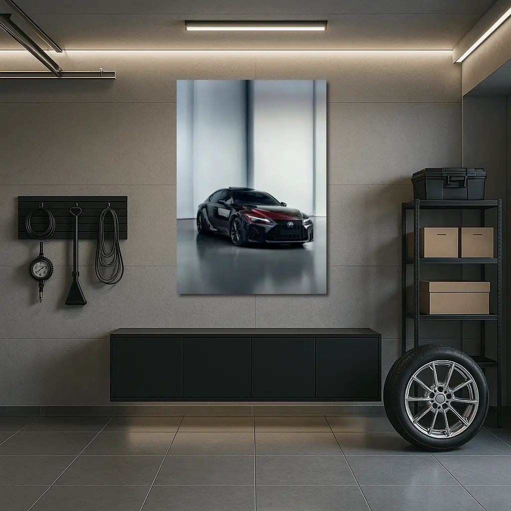 Lexus IS Dark Red Studio Garage Shot – Wall Art