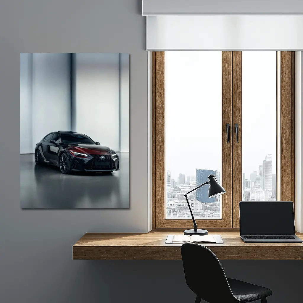 Lexus IS Dark Red Studio Garage Shot – Wall Art