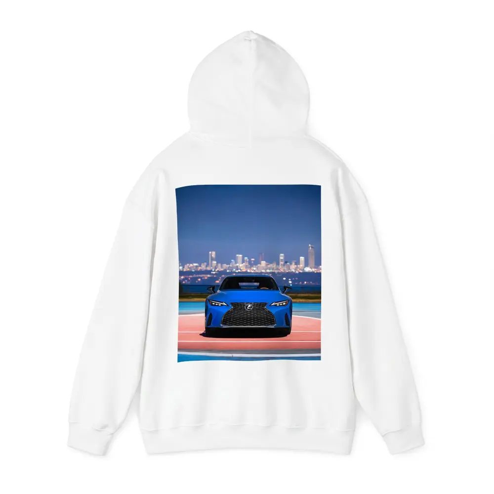 Lexus IS Blue Front View City Night – Hoodies