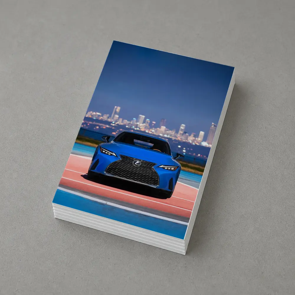 Lexus IS Blue Front View City Night – Postcards
