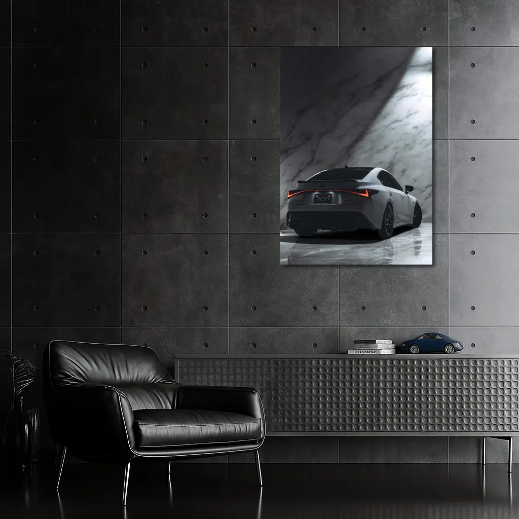 Lexus IS Rear View Marble Background – Wall Art