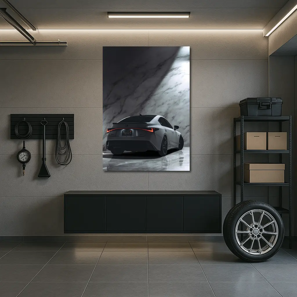 Lexus IS Rear View Marble Background – Wall Art