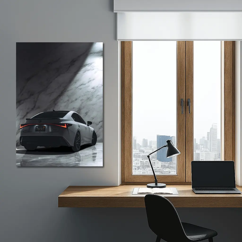 Lexus IS Rear View Marble Background – Wall Art