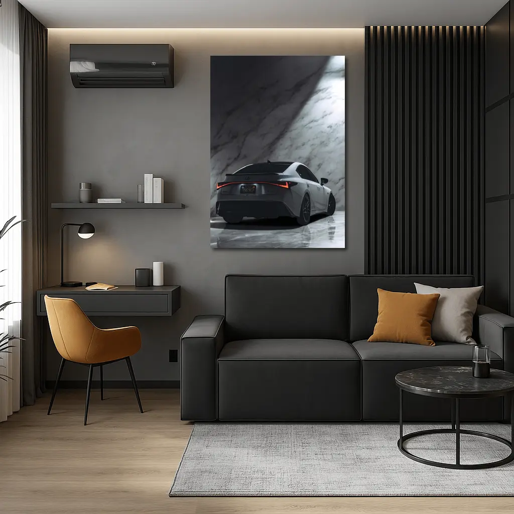Lexus IS Rear View Marble Background – Wall Art
