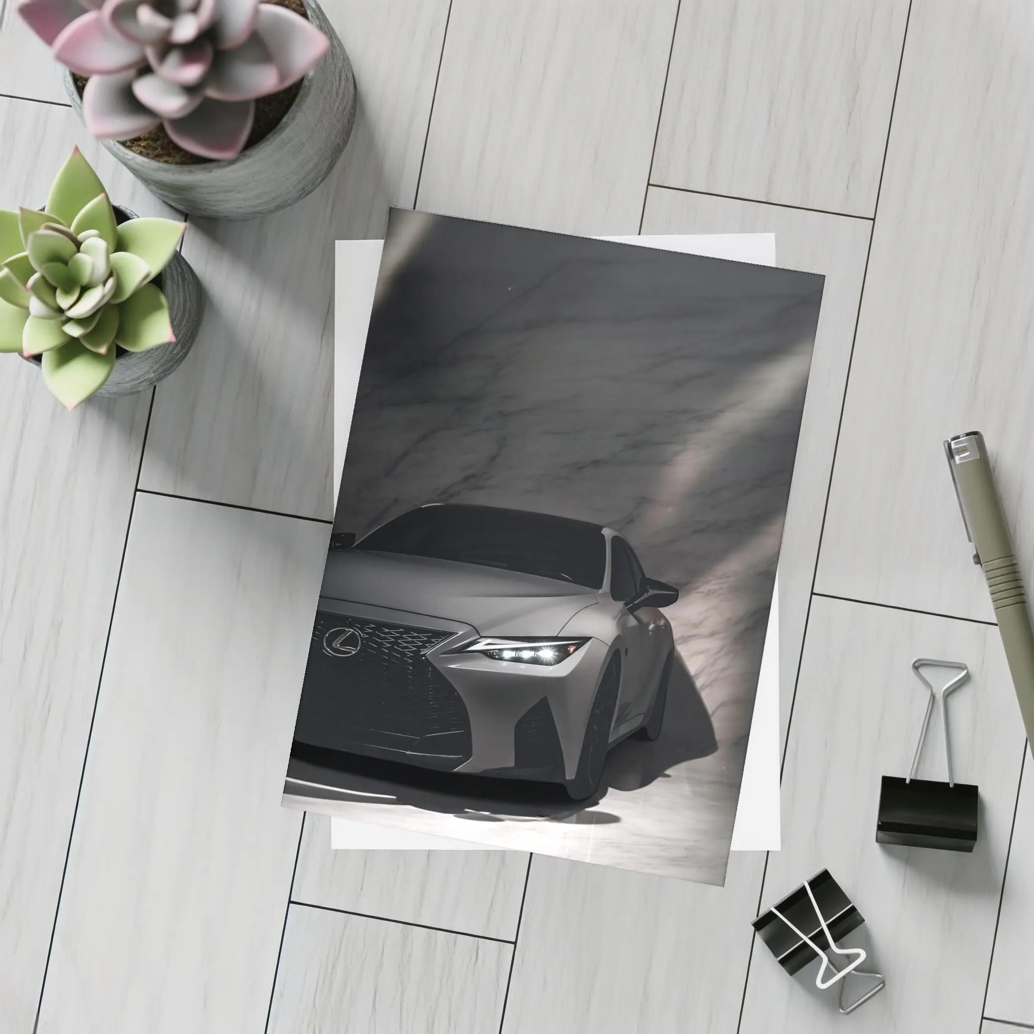 Lexus IS Matte Gray Marble Background – Postcards