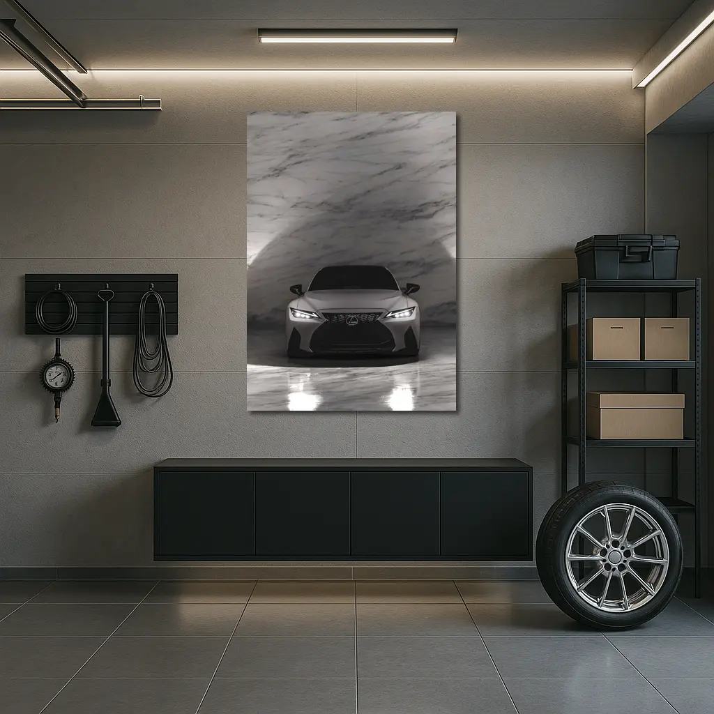 Lexus IS Matte Gray Marble Tunnel Front – Wall Art