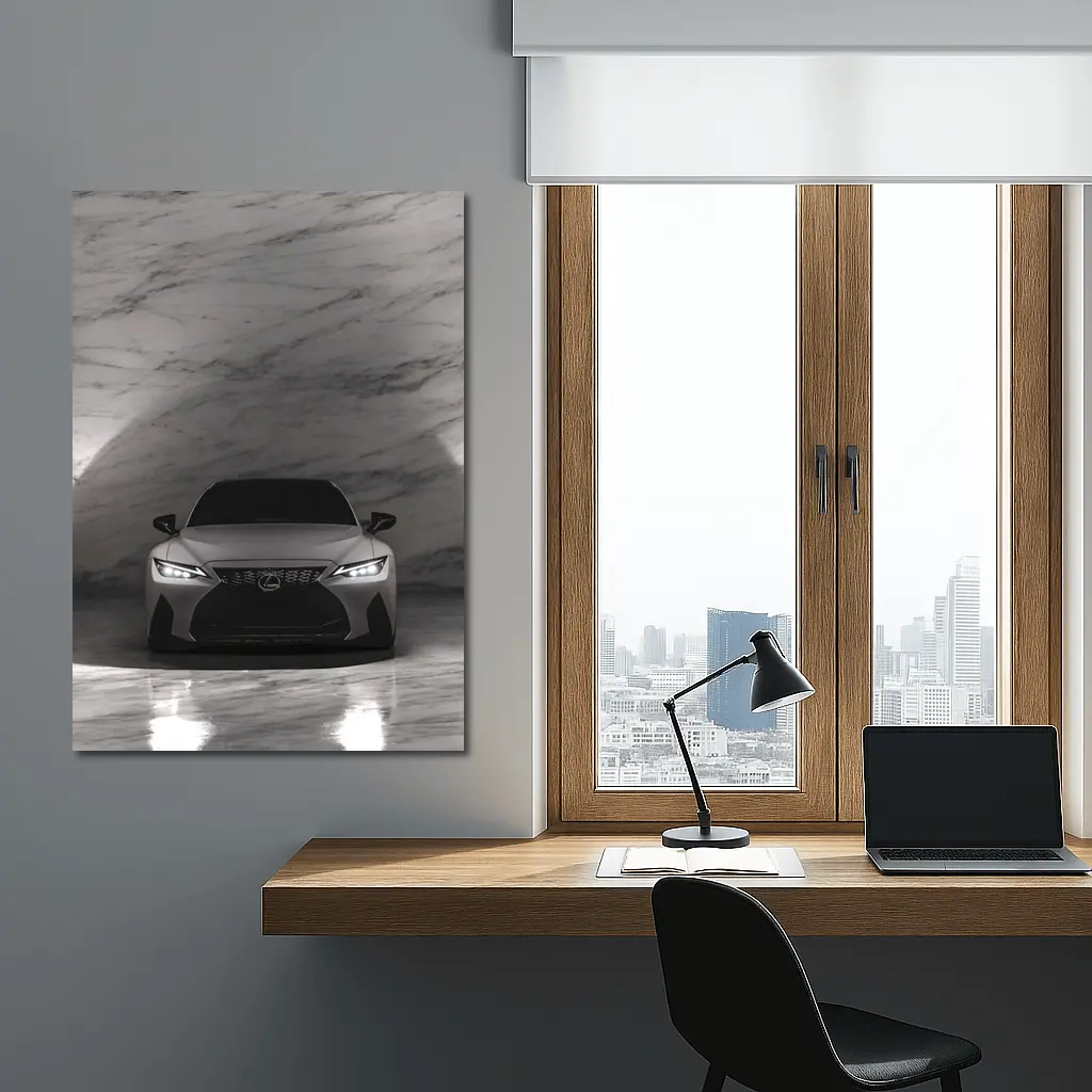Lexus IS Matte Gray Marble Tunnel Front – Wall Art