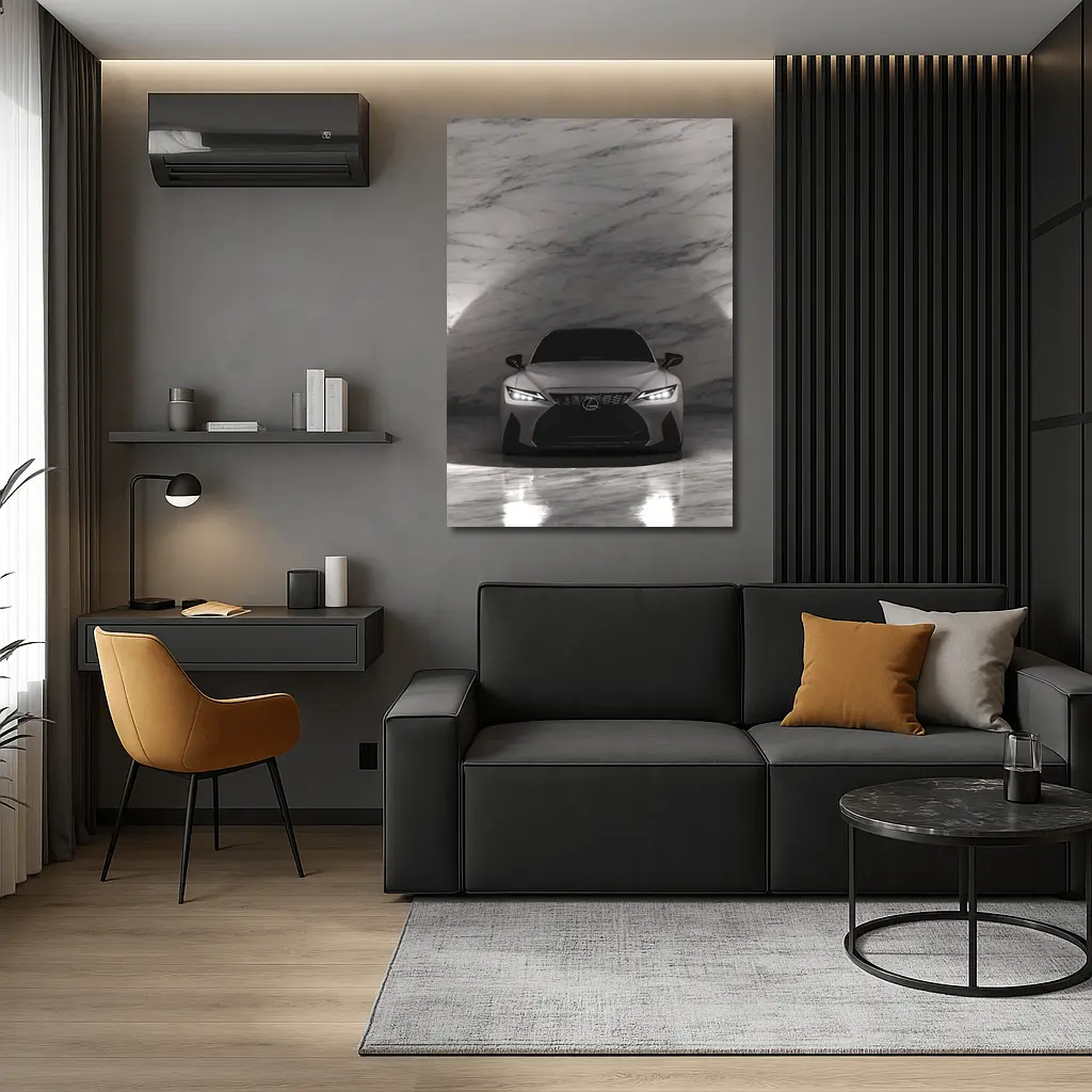 Lexus IS Matte Gray Marble Tunnel Front – Wall Art