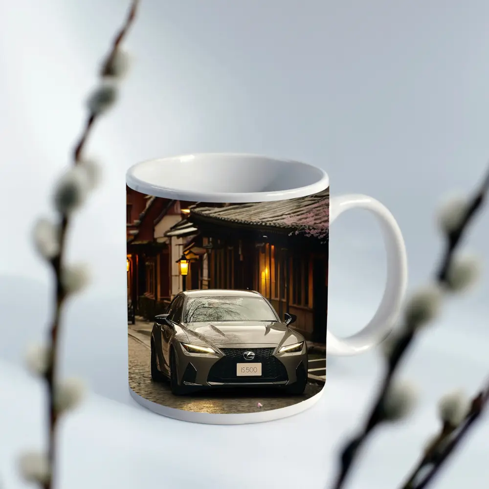 Lexus IS500 on Cobblestone Kyoto Street – Mugs