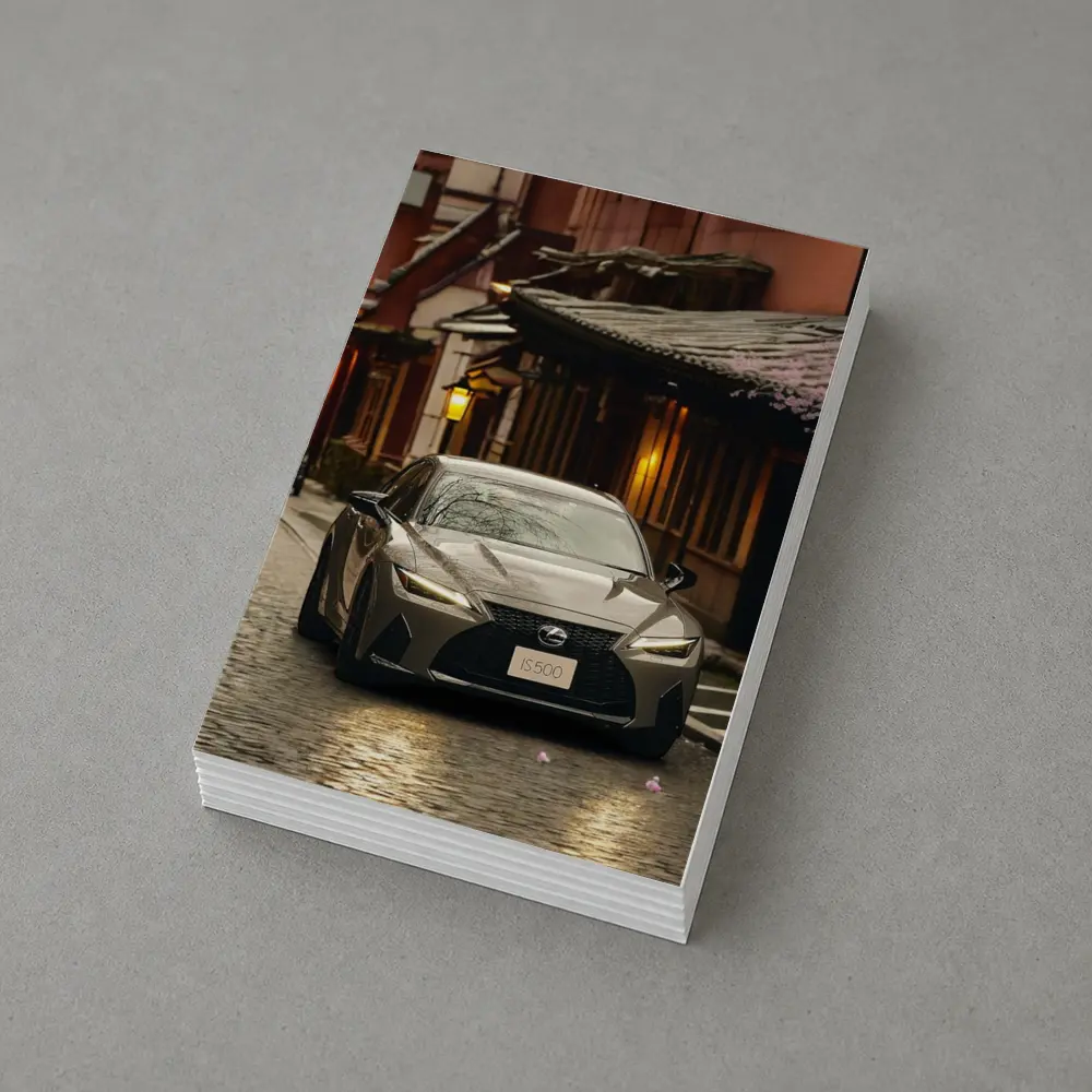 Lexus IS500 on Cobblestone Kyoto Street – Postcards