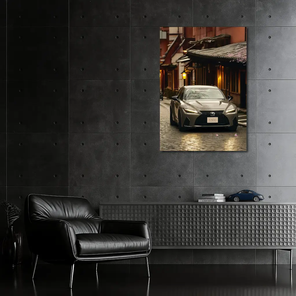 Lexus IS500 on Cobblestone Kyoto Street – Wall Art