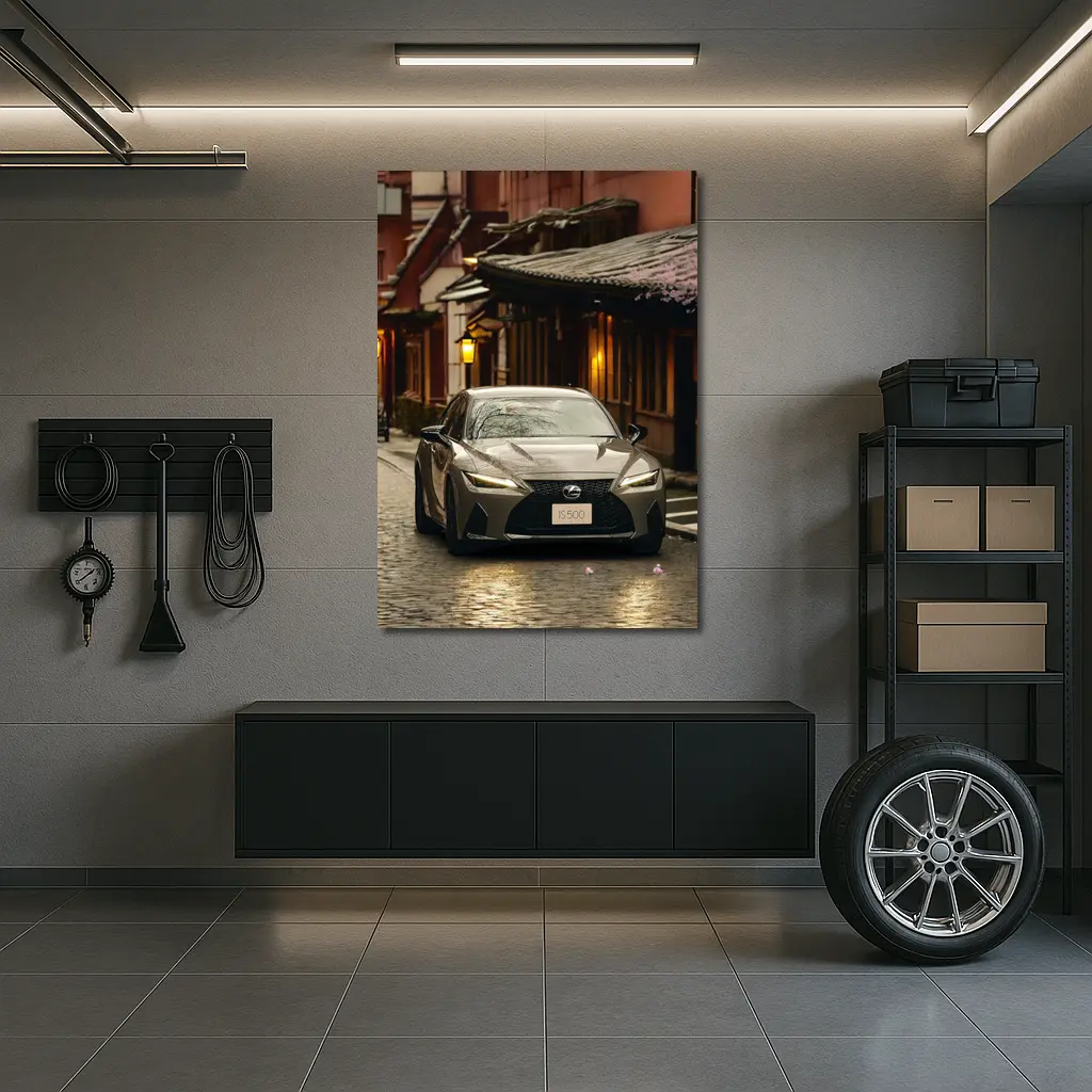 Lexus IS500 on Cobblestone Kyoto Street – Wall Art
