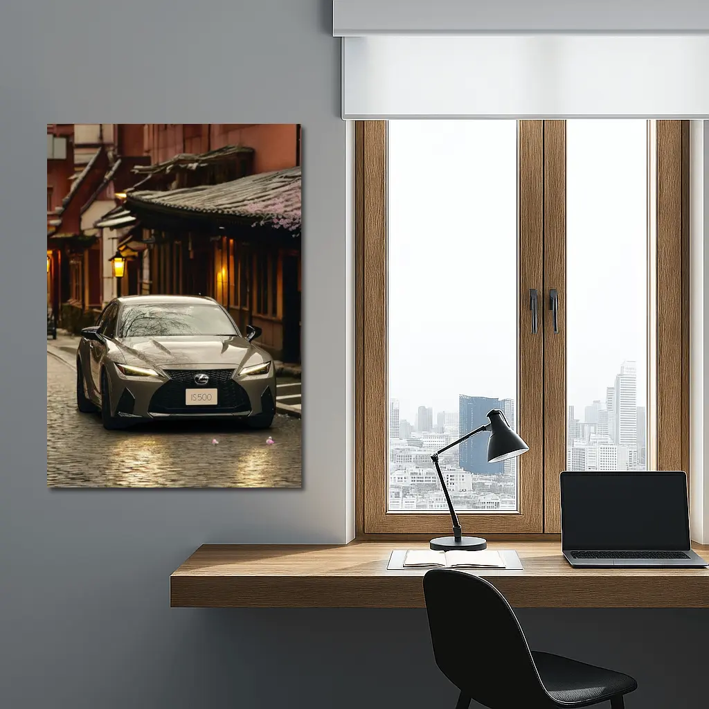 Lexus IS500 on Cobblestone Kyoto Street – Wall Art