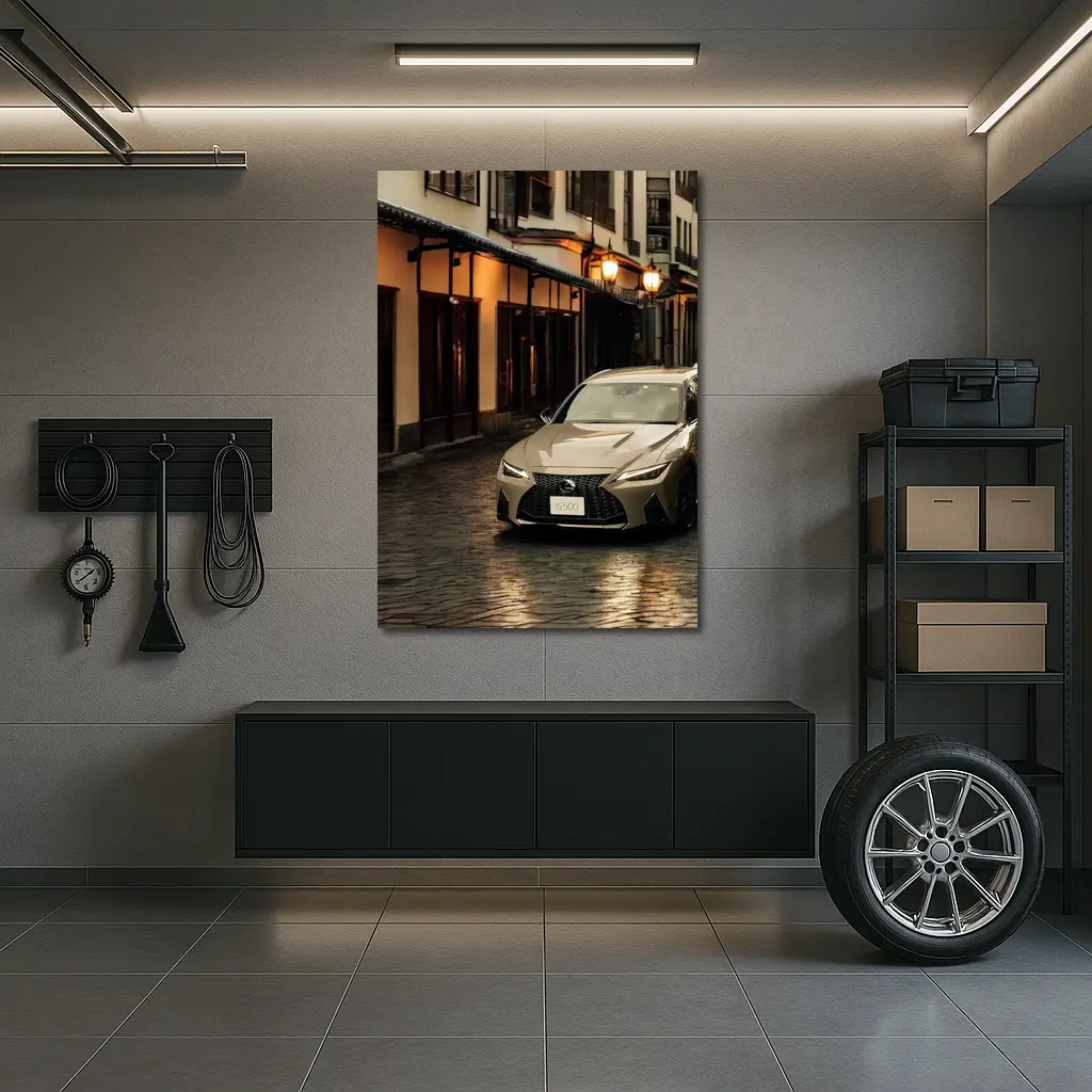 Lexus IS500 Parked On Kyoto Night Street – Wall Art
