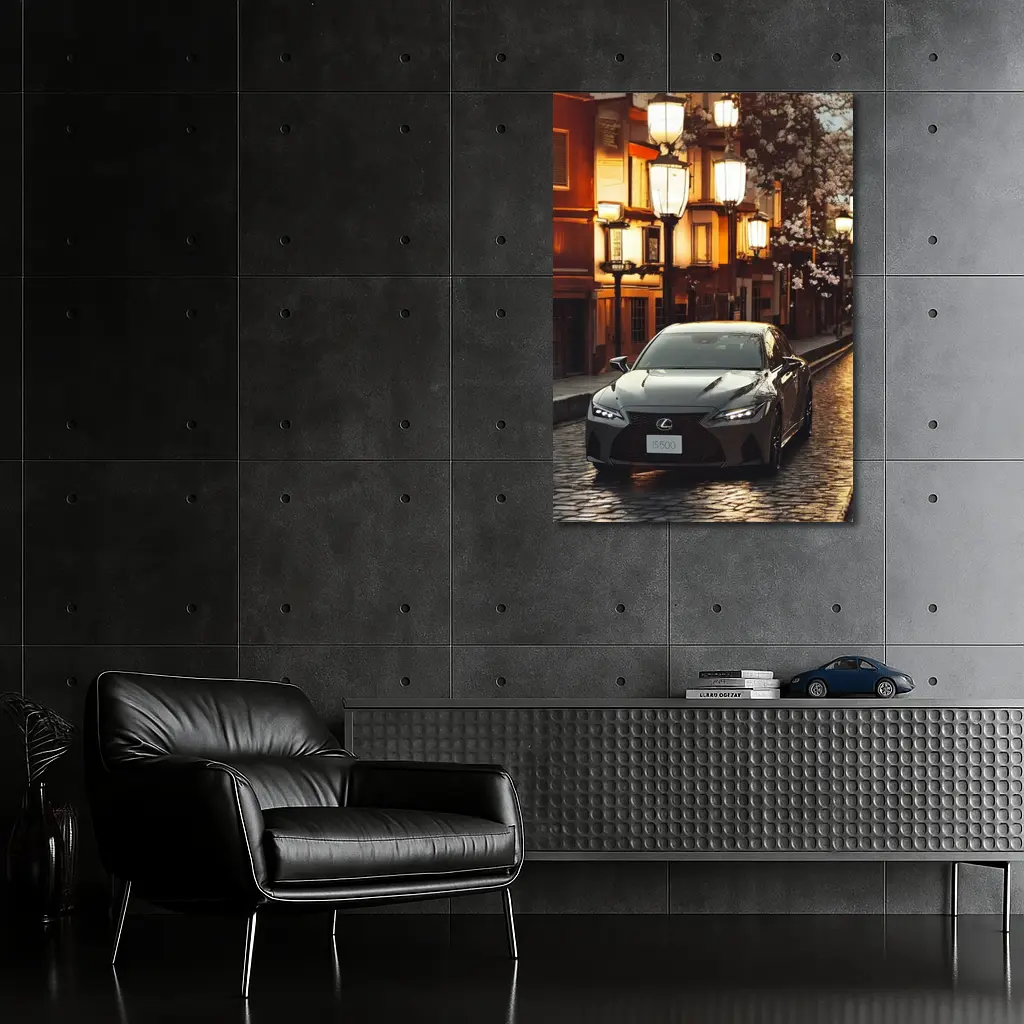 Lexus IS500 Dark Streets Kyoto Night Lights – Wall Art