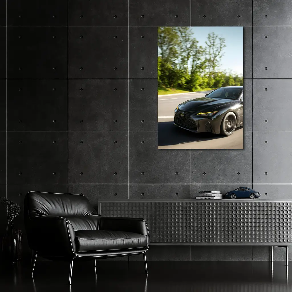 Lexus IS Black Sport Sedan Open Road – Wall Art